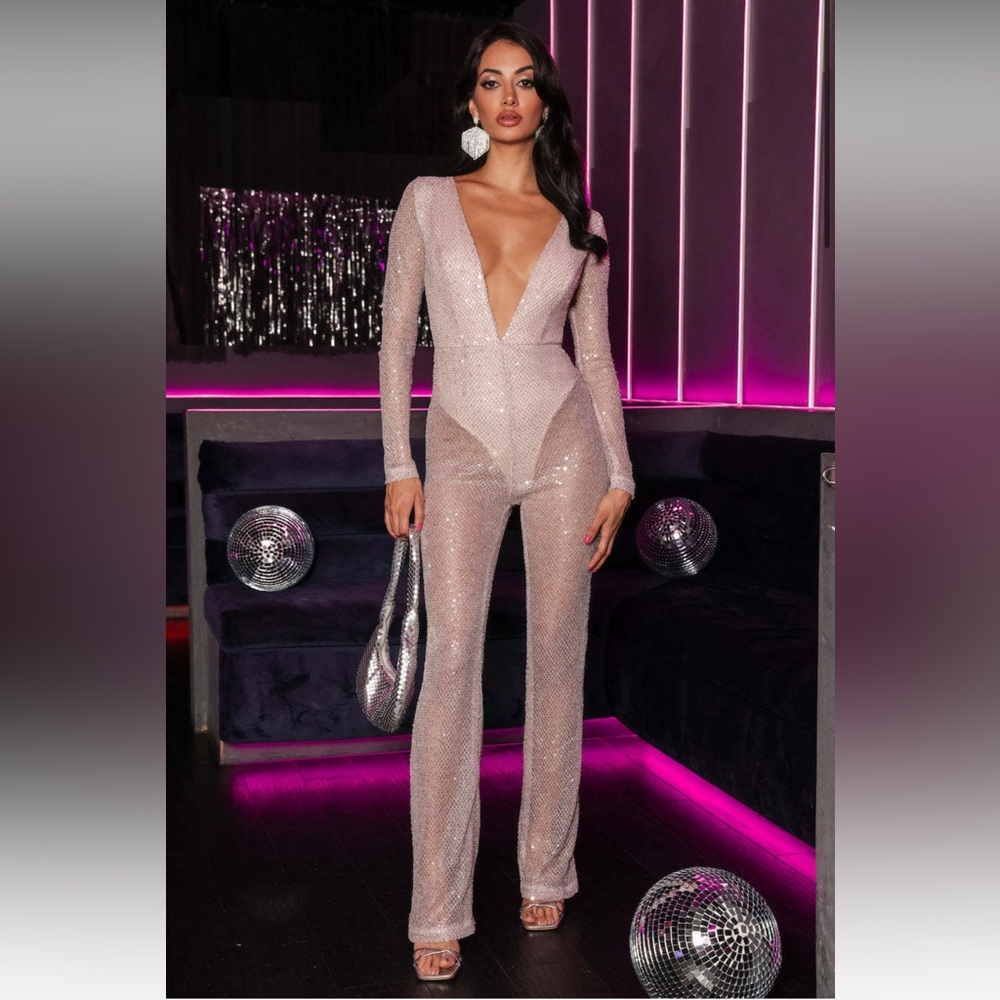 Hello Molly Pass Me The Diamonds sequin jumpsuit XS